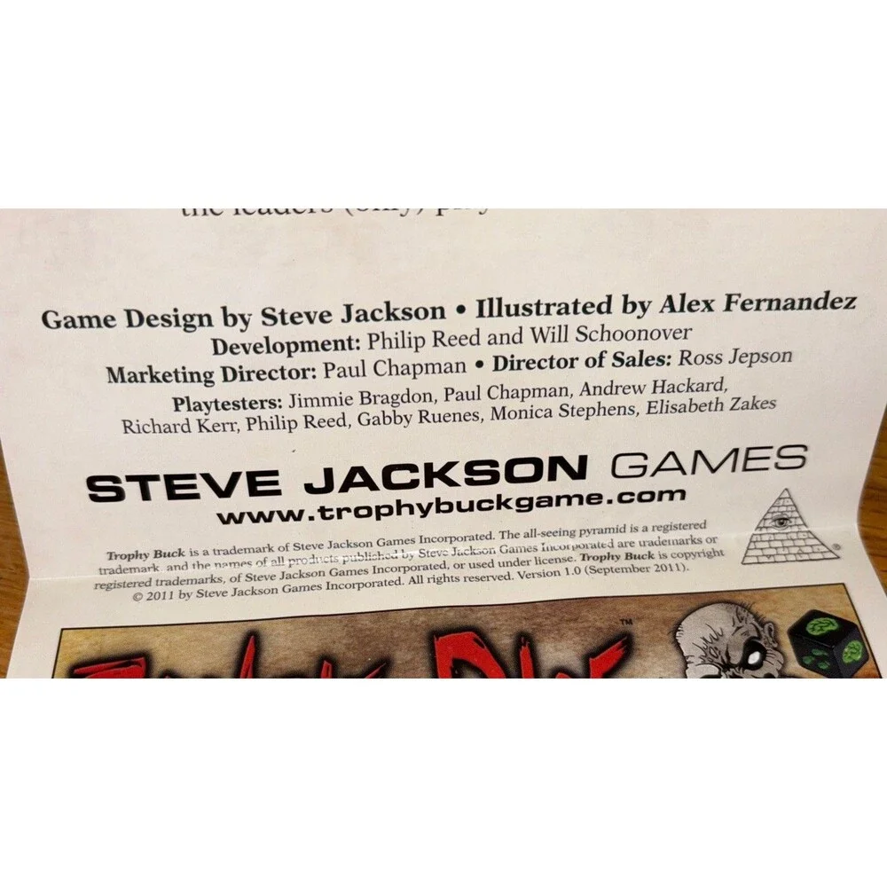 NEW Trophy Buck Dice Game By Steve Jackson Games
